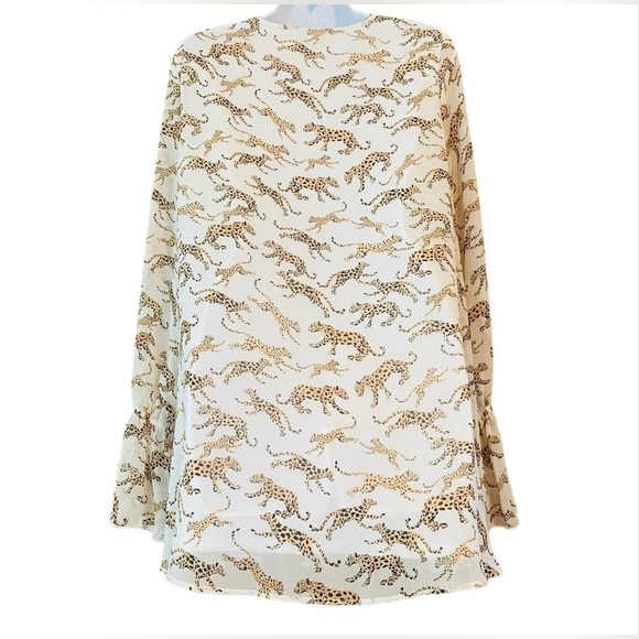 Show Me Your MuMu Lace Up Leopard Cat Tunic Blouse - Picture 3 of 4